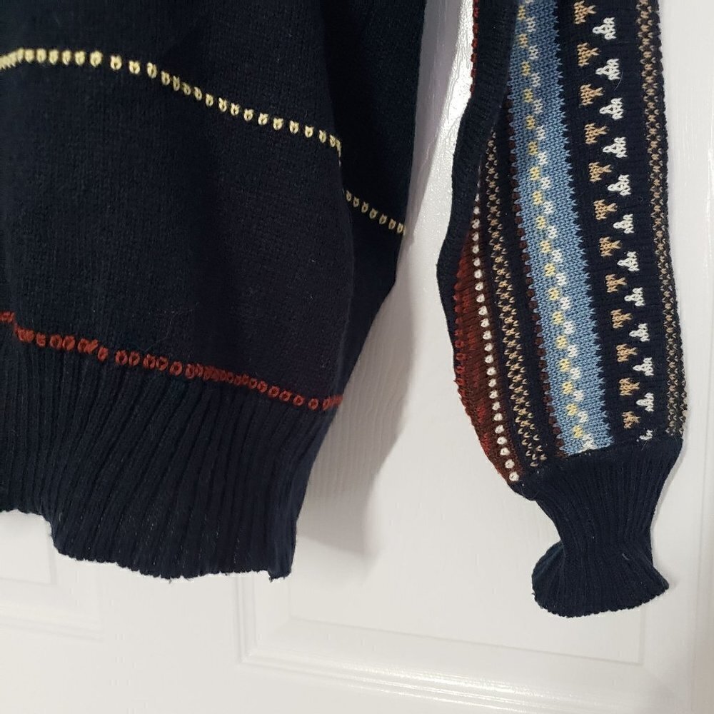 Kennington Stripe Vintage Sweater Acrylic Blue Pullover Mens Sz Large - Picture 3 of 7